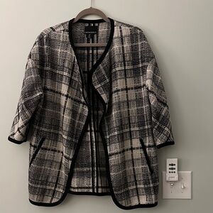 Cynthia Rowley Monochrome Plaid Cape